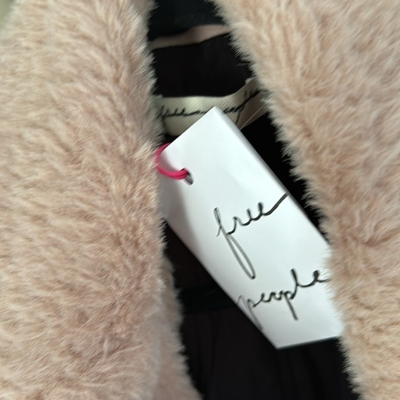 Free people coat cuff it faux fur pockets soft lined sash NEW small - Picture 6 of 8